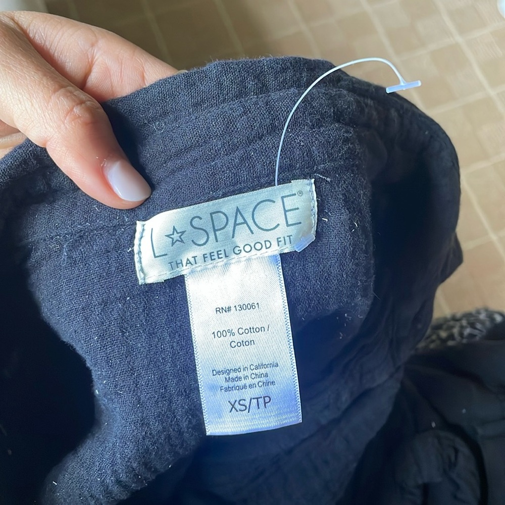 NEW without tags L SPACE Mika Romper Mini Short Black Cotton Women’s Size XS NWT - Picture 7 of 7